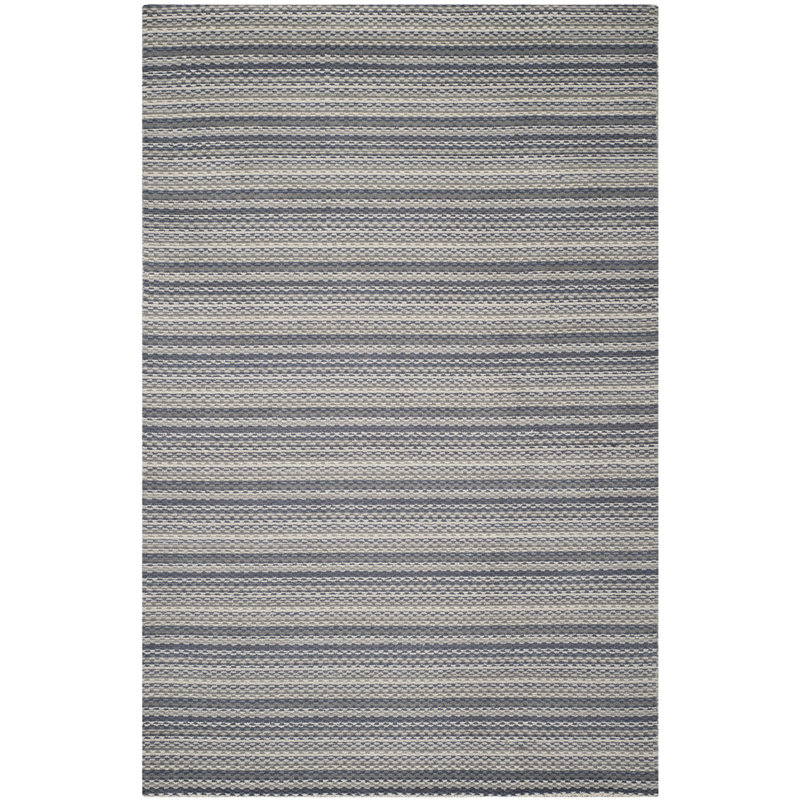 Tapis bleu / gris en laine Archer, Rectangle 6 pi x 9 pi