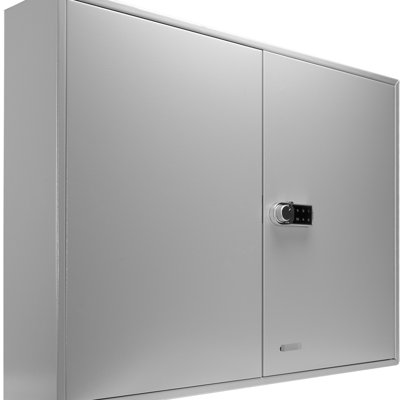 400 Keys Grey Key Cabinet With Digital Lock - Adjustable Steel Construction For Secure Wall Mounted Colorful Tags Easy Differentiating Box Storage Mount Design Quick Spotting