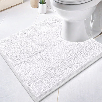 Soft Cozy Plush Chenille Contour Bath Mat Bathroom Rug
