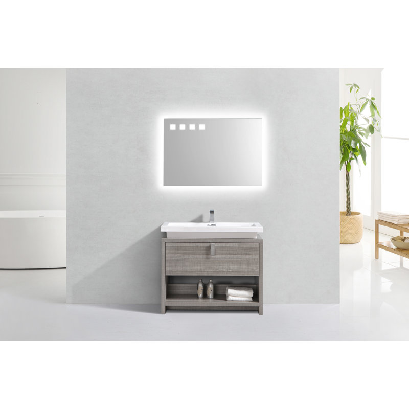Politte 39.4'' Single Bathroom Vanity with Acrylic Top