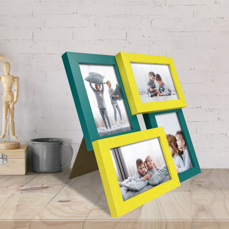 Domicella Matte Picture Frame with Mat, Yellow/Green