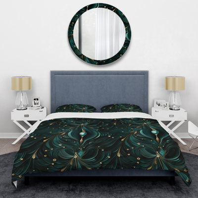 Ensemble de housse de couette Deep Emerald Radiant Glamour Emerald II - Marble
