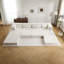 Canapé à compression Mahjong, canapé-lit convertible au sol, canapé modulaire modulaire désossé DIY, aucun assemblage requis, tissu polaire circulaire, surdimensionné à 4 places avec 1 repose-pieds, blanc-1241394183-1241394178