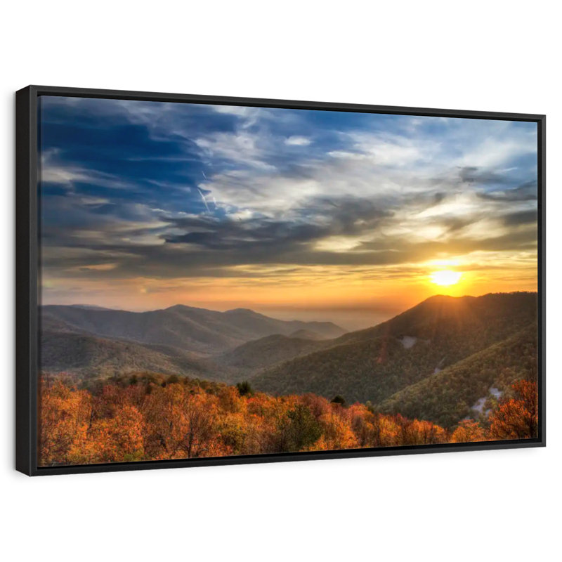 Shenandoah Sundown, Cadre flottant noir, 37 po x 25 po