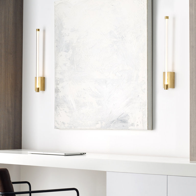 Phobos 1 - Light LED Armed Sconce, Natural Brass