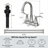 High Arc Dual-Handle Centerset Bathroom Faucet with Drain Assembly(Set of 2)-128613784
