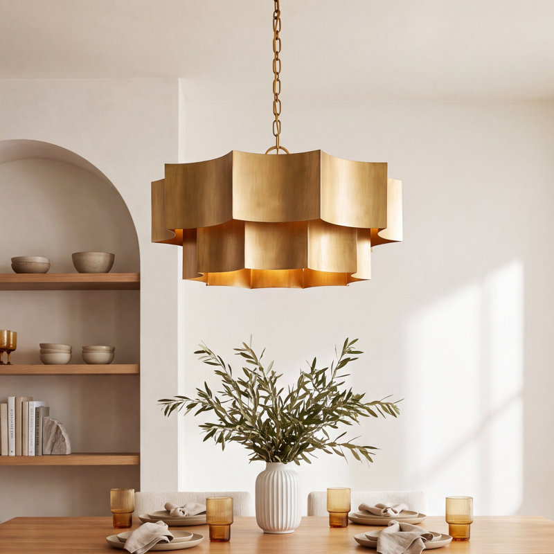 Carney 6-Light Chandelier, Gold Patina