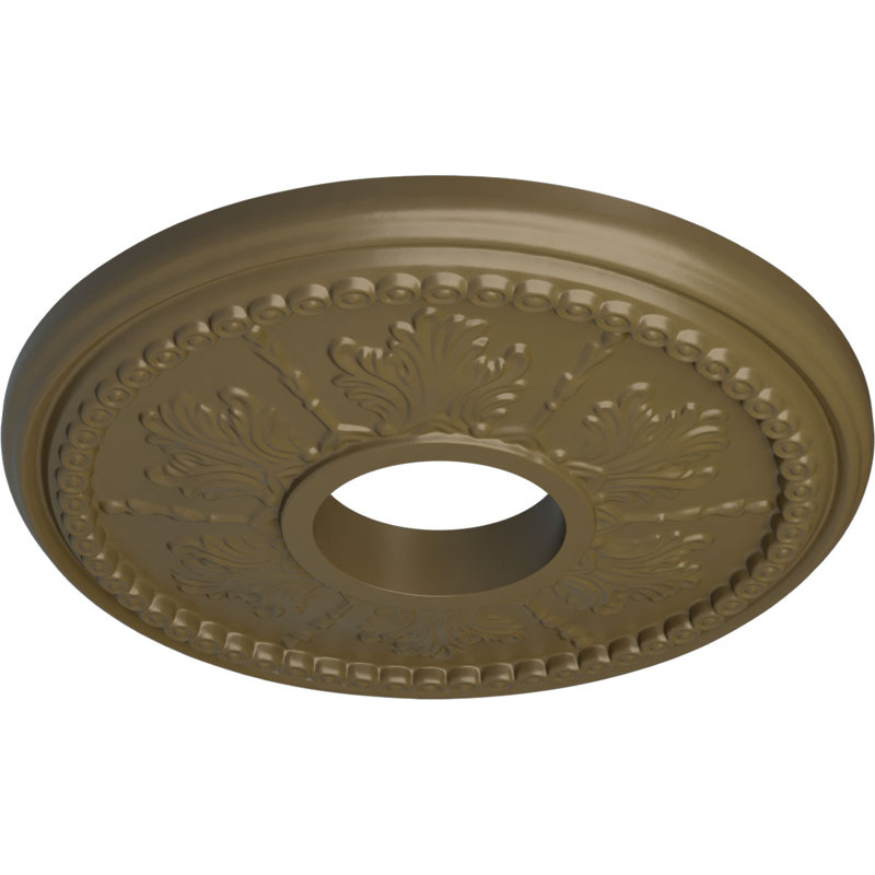 Médaillon de plafond H 13,875 po x l 13,875 po x P 1,25 po Tirana, Boue Mississippi