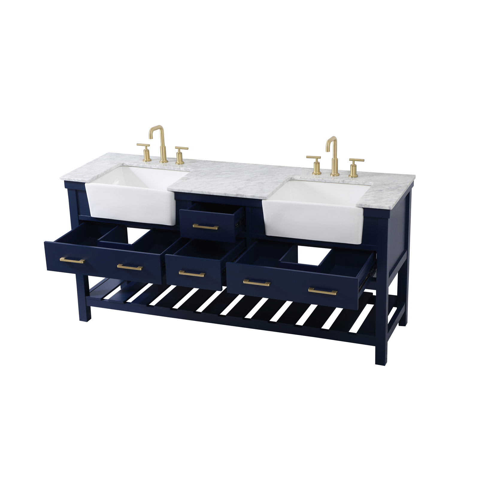 Pelaghia 72'' Double Bathroom Vanity, Blue