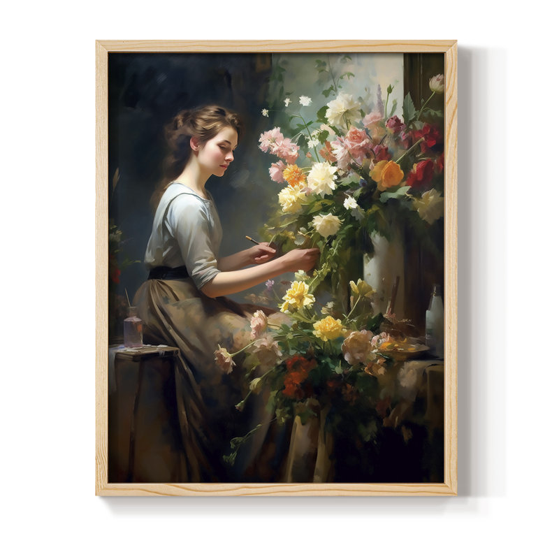 Reproduction encadrée WOMEN Series CDxxiv - bois massif, H 30 po x l 24 po, Naturel