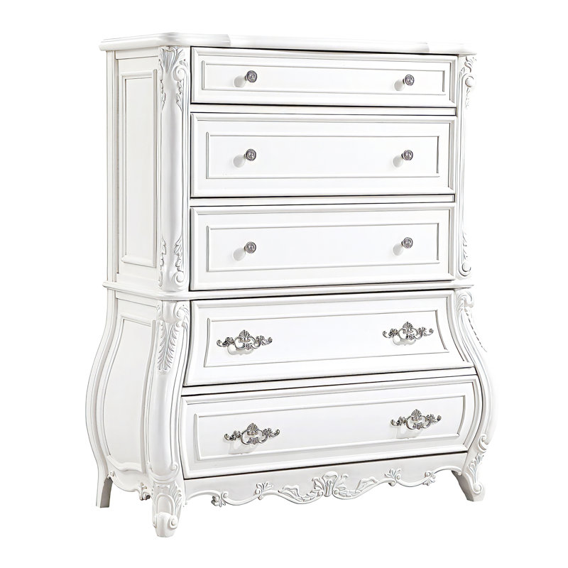 Commode 5 tiroirs Lasiya Blanc