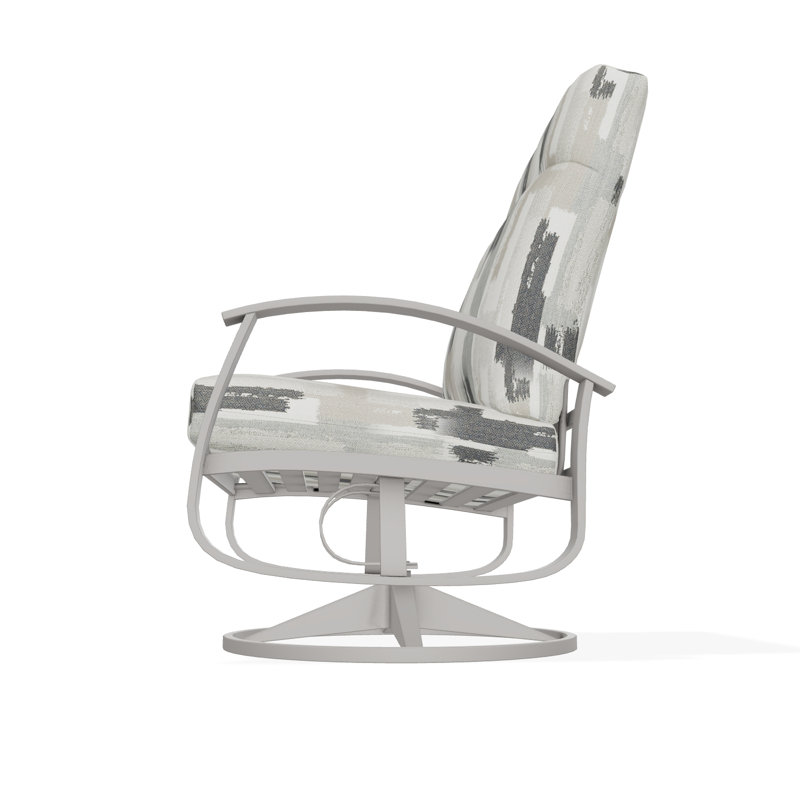Belle Isle Outdoor Lounge Chair, Warm Gray, Ticking Fog