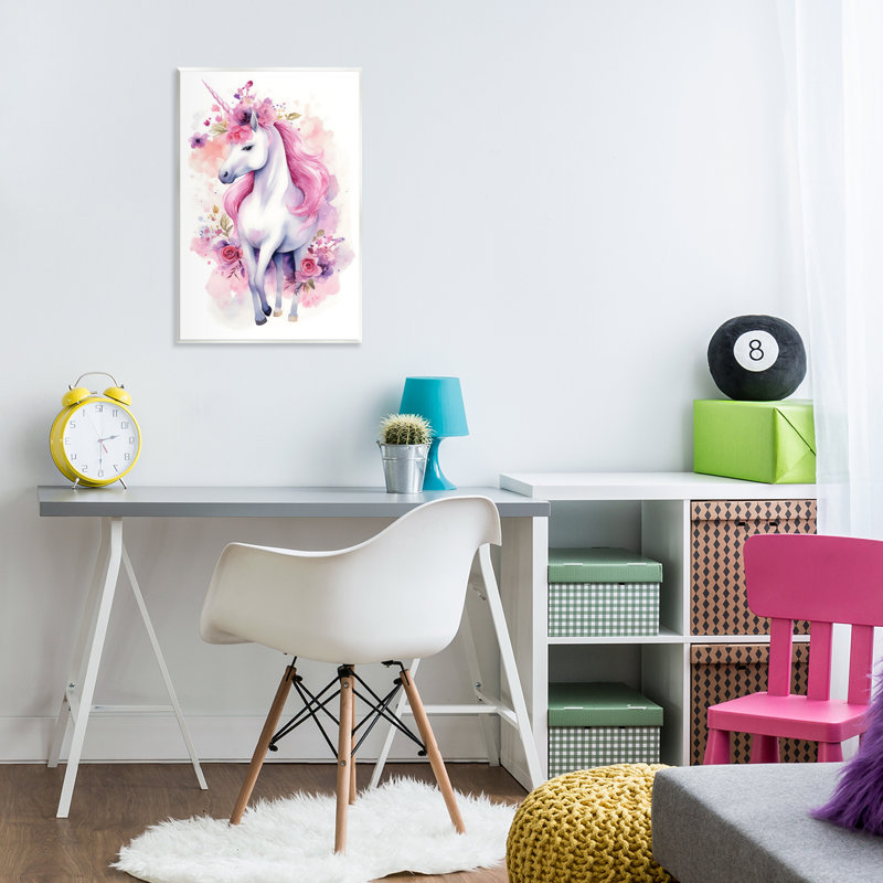 Pastel & Florals, plaque murale licorne, design by Creative Studio, H 15 po x l 10 po