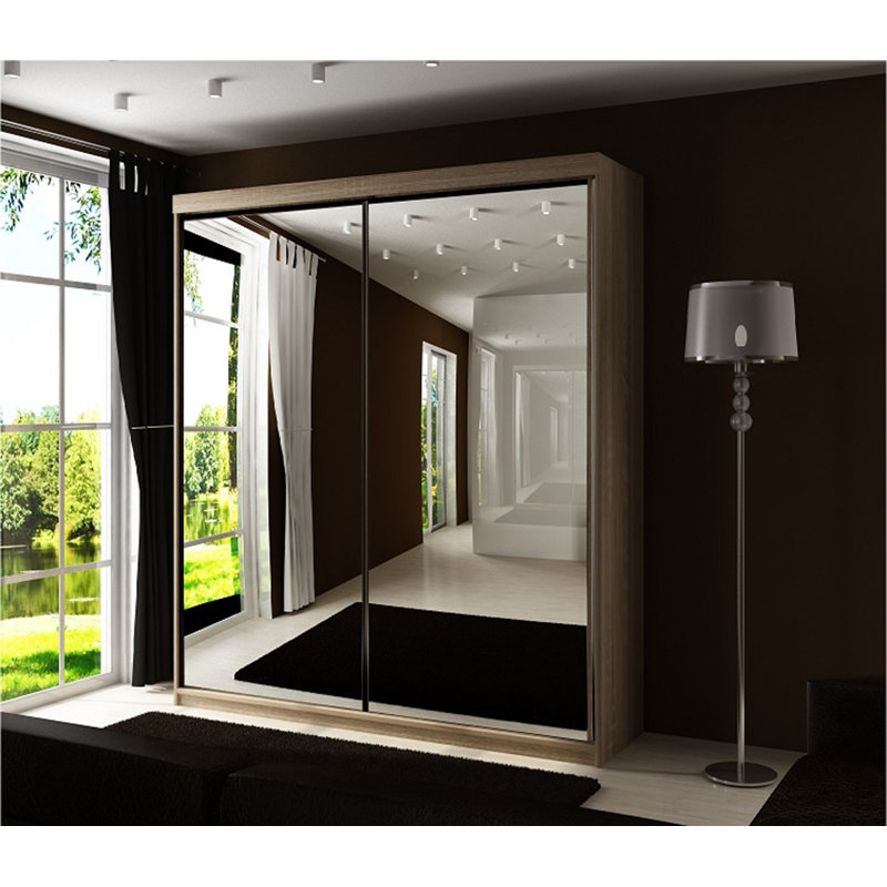 Friedlaender 2 Door Solid + Manufactured Wood Wardrobe, Natural