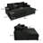 86"W Corduroy Upholstered Cloud Sleeper Sofa Bed Glauser Deep Seat Oversized Chaise Lounge Indoor-1397258793