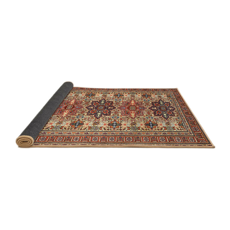 Tapis oriental beige / rouge, Rond 7 pi
