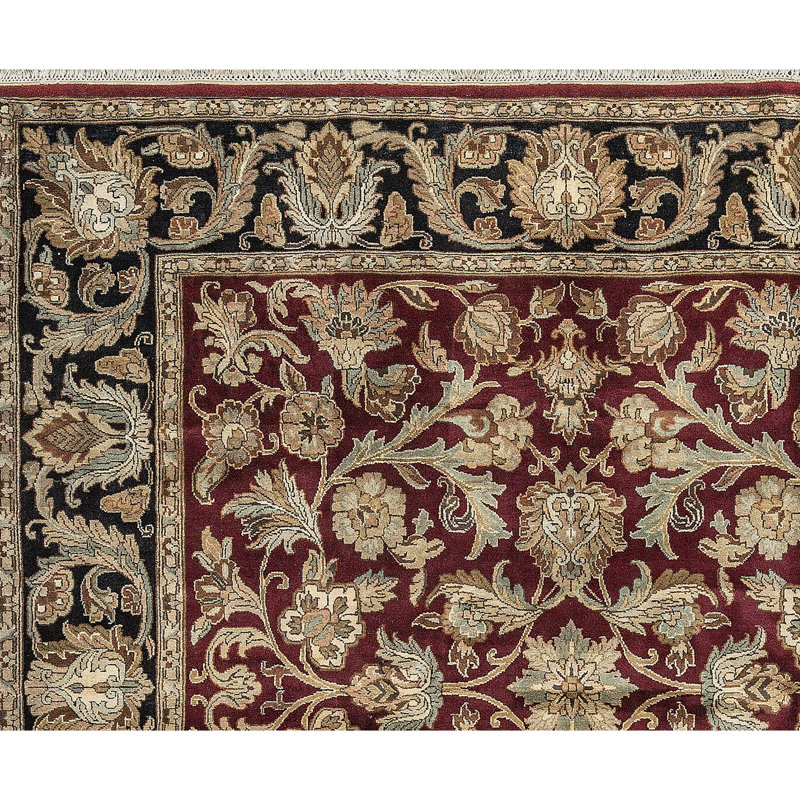 Magnolia Wool Oriental Area Rug in Beige/Red/Black