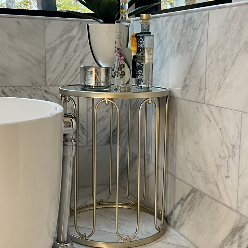 Mirrored Glass Top Nesting Tables, Gold