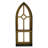 Meliora Cathdral Window Inspired Metal & Wood Wall Shelf-1882657537
