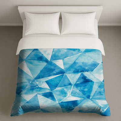 Blue Geometric Triangles Duvet Covers
