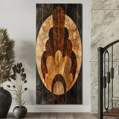 Griffith Mosaic Walnut Essential Forms III - impression sur toile encadrée moderne