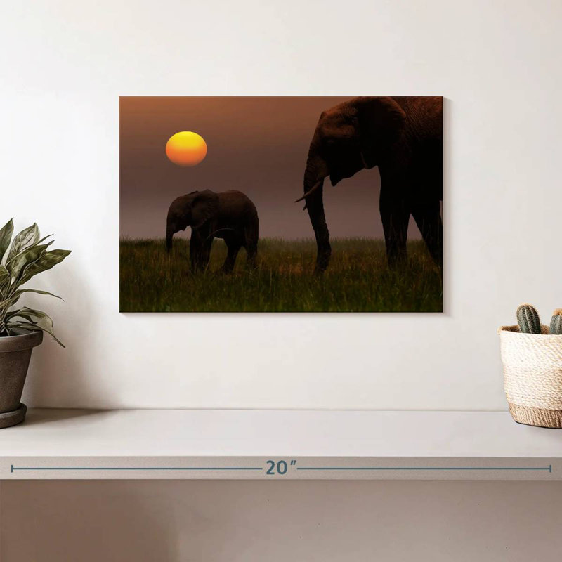 Famille d'éléphants Brampt, H 8 po x l 12 po