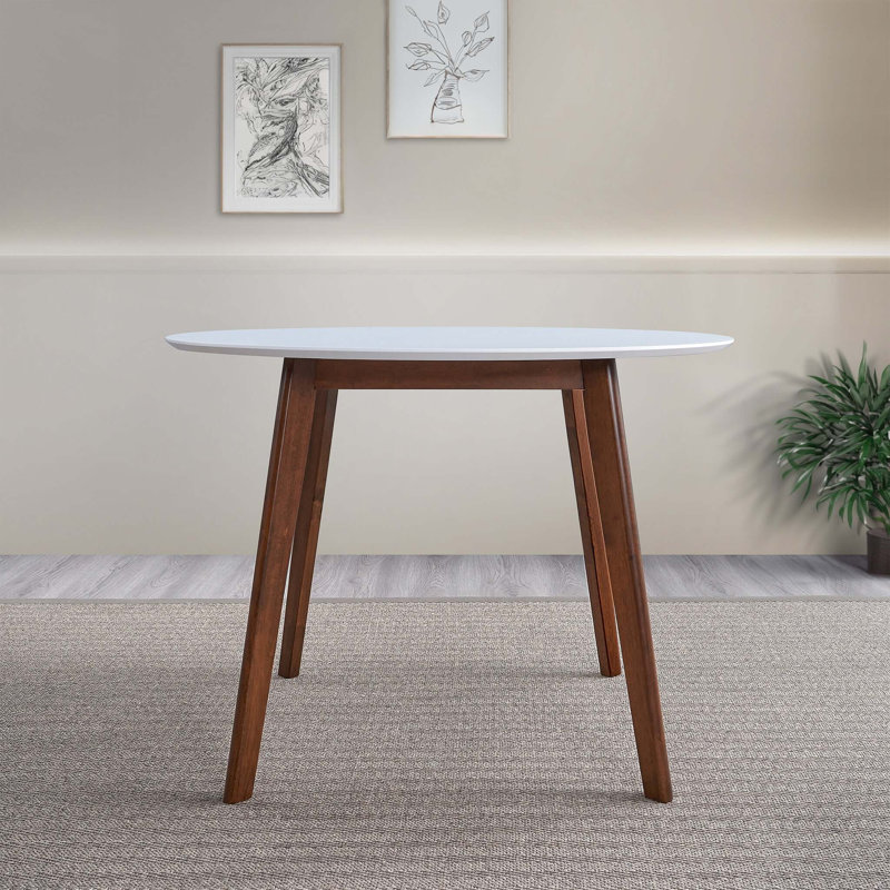 Iades rond, Brun, H 29,5 po x L 39,4 po x l 39,4 po, Blanc
