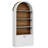 Arched Storage Bookcase, 4-tier Freestanding Bookshelf With Wave Panel Doors, Adjustable Shelf