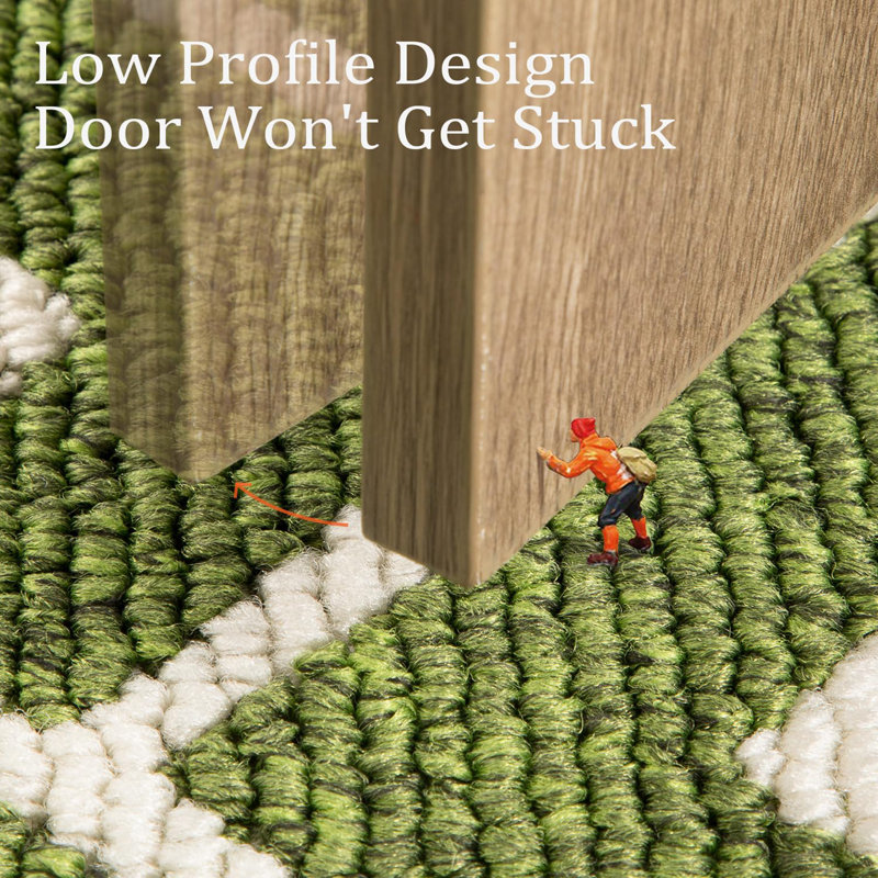 Seriah Non-Slip Geometric Indoor Doormat, Sage Green