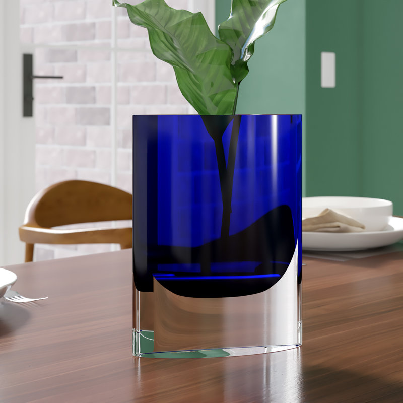 Menzel Glass Floor Vase, Cobalt