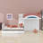 Offset Bunk Bed with Wardrobe, Drawers, Upholstered Guardrail and Hanging Rod-126544002