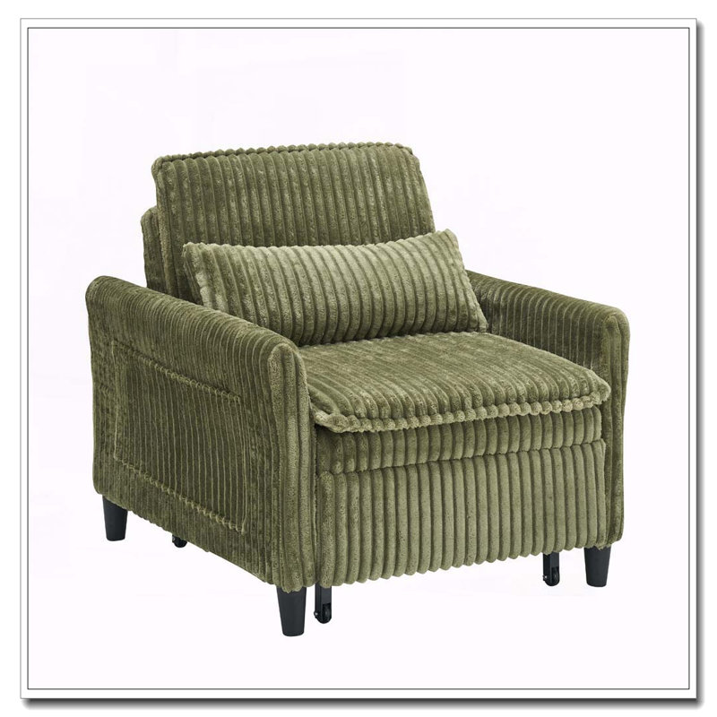 Fauteuil club en velours côtelé, Vert