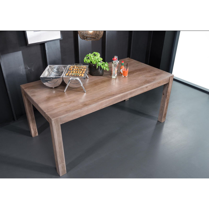 Sydney Solid Wood Dining Table, Smoked Oak, 76cm H x 160cm L x 90cm W