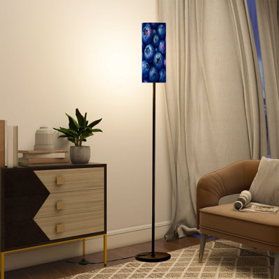 Modern Tall Floor Lamp with Remote Control Dimmable LED, Adjustable Lampshade Watercolor Juicy for Living Room Bedroom Office