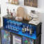 	Glass Wine Cabinet with Freestanding Wine Cooler Refrigerator, 4 Removable Wine Shelves, RGB Light-1016607970