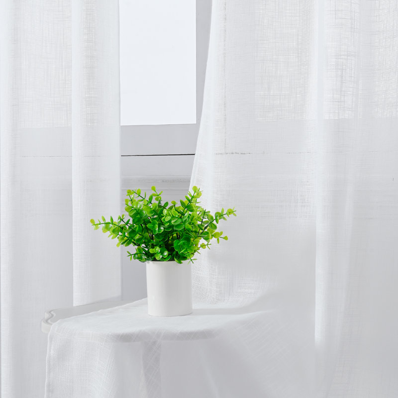 Paire de rideaux Draycott, Polyester blanc, L 52 po x L 90 po