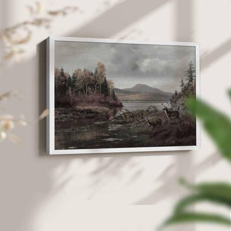 Paysages rétro - CXCV III - impression encadrée - réaménageable, H 11 po x l 14 po, Blanc