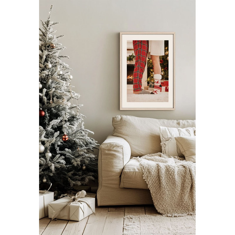 Festive Christmas Decorative Framed Painting, 13.0 x 19.0 inches | 100% Solid Wood Frame (Thickness: 0.8 inches), 100% MDF Artwork | Digital Printing for Vibrant Colors, Perfect Holiday Wall Decor for Home & Office