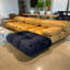 Repose-pieds Bubble, velours bleu nuit