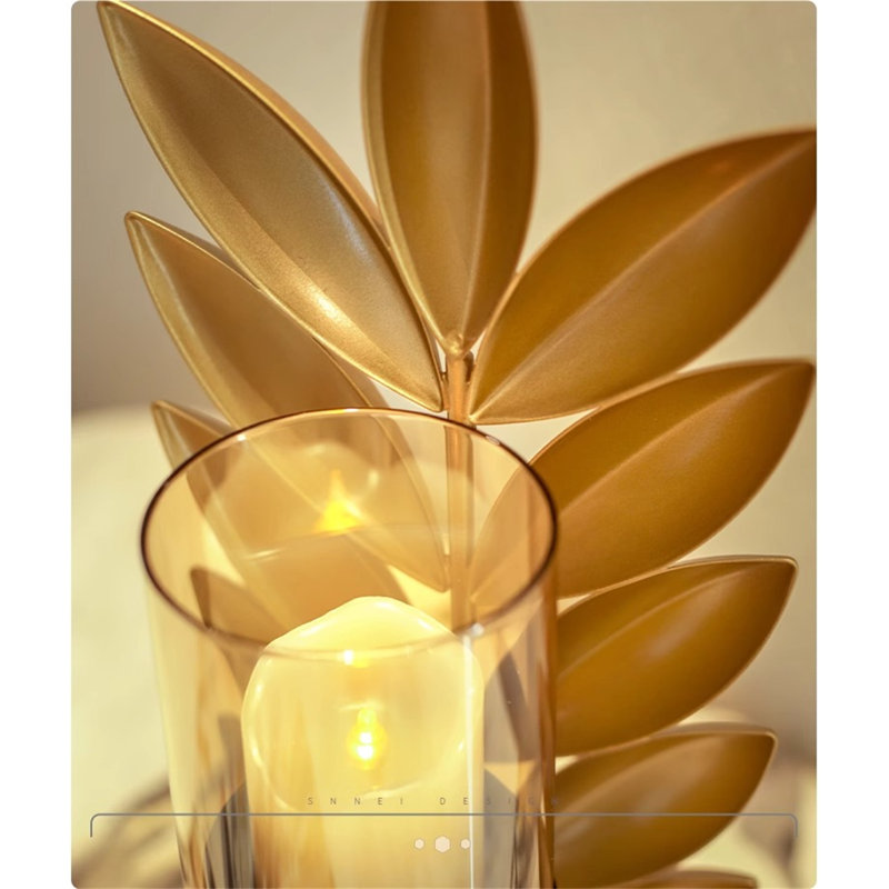 Metal Tabletop Candlestick, 14.57" H x 5.91" W x 5.91" D