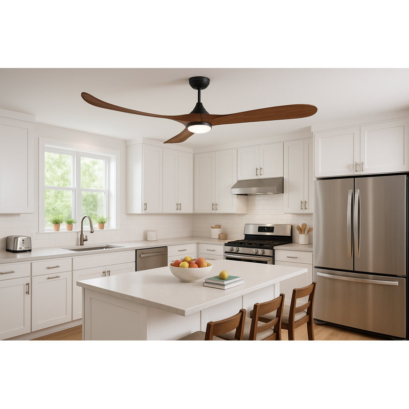Reze Ceiling Fan with LED Lights, Walnut