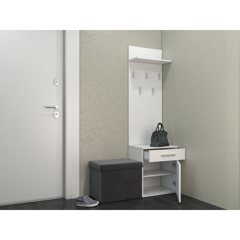 0 Door Laminate Wardrobe, White