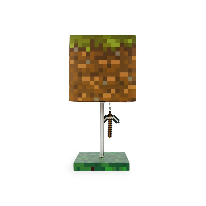 Lampe de bureau en bloc Minecraft avec extracteur en 3D pioche | 14 pouces de hauteur