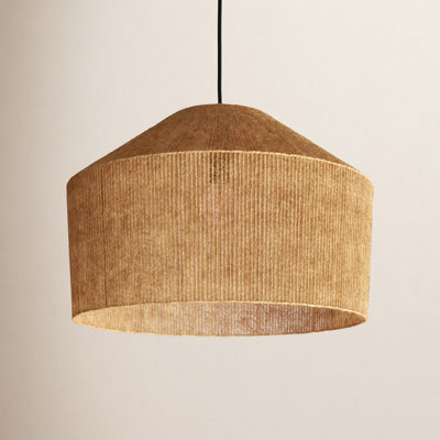 Lowan Single Light Burlap Pendant
