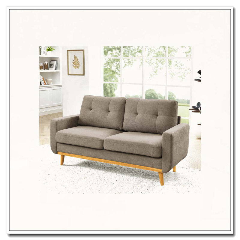 Canapé capitonné 67,7 po de largeur Mid-Century, Kaki