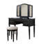 Ensemble de meuble-lavabo de chambre à coucher contemporain avec tiroirs pliables à miroir noir