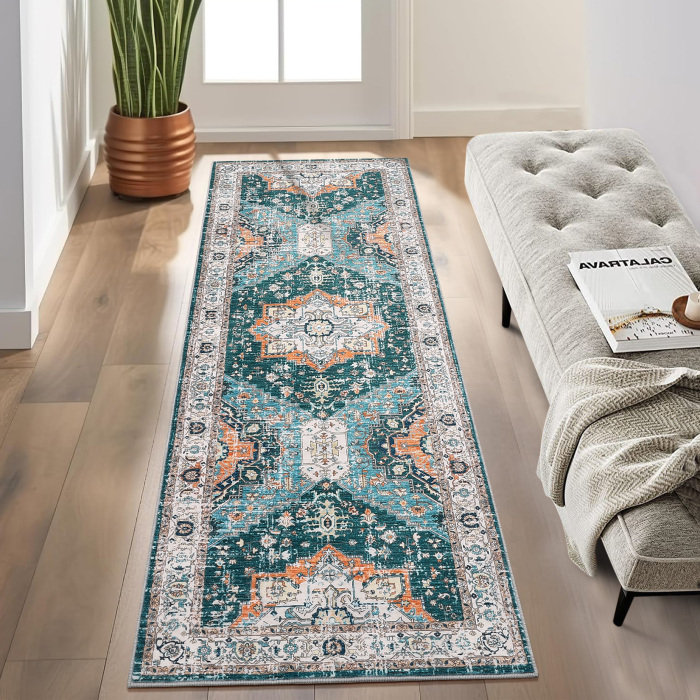 Tapis Fastury avec envers antidérapant, Tapis de couloir 2 pi x 6 pi