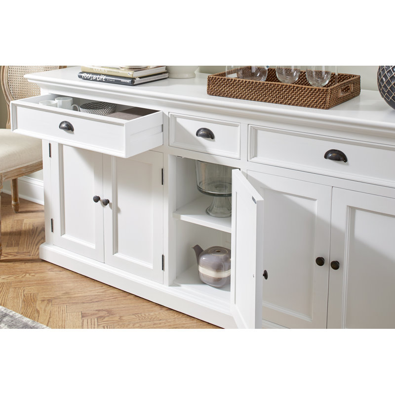 Crédence à 3 tiroirs 70,87 po de large Avelar, Blanc classique