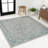 Hagerman Vintage Filigree Textured Weave Gray/Teal Indoor/Outdoor Rug-65520088