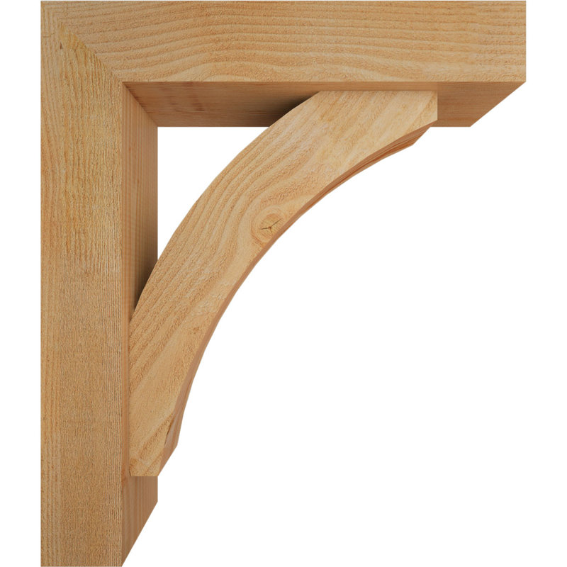 Thorton Block Bracket with Offset Brace, 28 x 24, 6"W Douglas Fir (Rough Sawn)